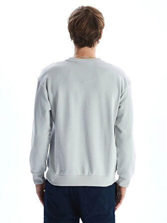 XSIDE Gri Bisiklet Yaka Uzun Kollu Erkek Sweatshirt