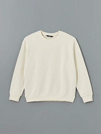 XSIDE Bej Bisiklet Yaka Uzun Kollu Erkek Sweatshirt