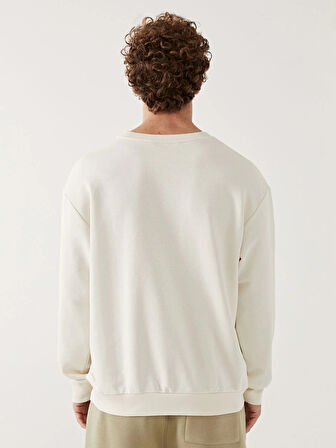 XSIDE Bej Bisiklet Yaka Uzun Kollu Erkek Sweatshirt