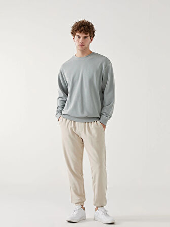 XSIDE Yeşil Bisiklet Yaka Uzun Kollu Erkek Sweatshirt