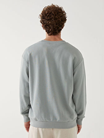 XSIDE Yeşil Bisiklet Yaka Uzun Kollu Erkek Sweatshirt