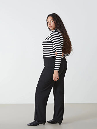 LCW Vision SİYAH Dar Fit Geniş Paça Kadın Pantolon