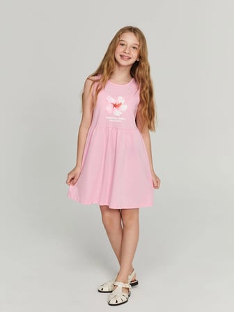 LCW Kids Bisiklet Yaka Kız Çocuk Elbise