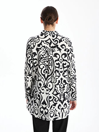LCWAIKIKI Classic SİYAH Desenli Kadın Gömlek Tunik