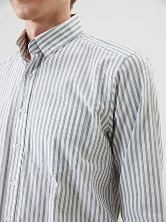 LCWAIKIKI Classic  Regular Fit Uzun Kollu Çizgili Erkek Gömlek