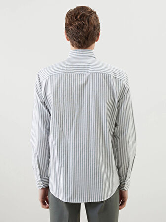 LCWAIKIKI Classic  Regular Fit Uzun Kollu Çizgili Erkek Gömlek