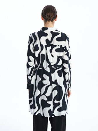 LCWAIKIKI Classic SİYAH Desenli Kadın Gömlek Tunik