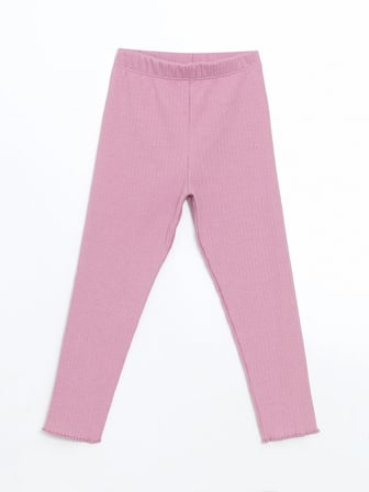LCW Kids Pembe Beli Lastikli Kız Çocuk Basic Tayt