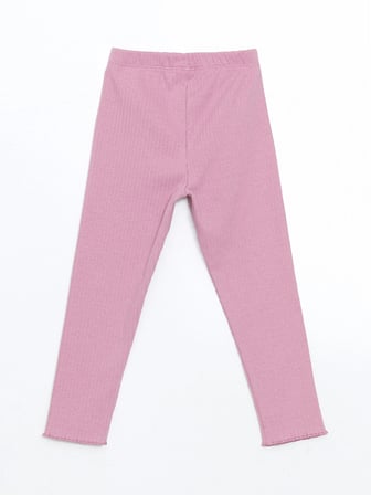LCW Kids Pembe Beli Lastikli Kız Çocuk Basic Tayt