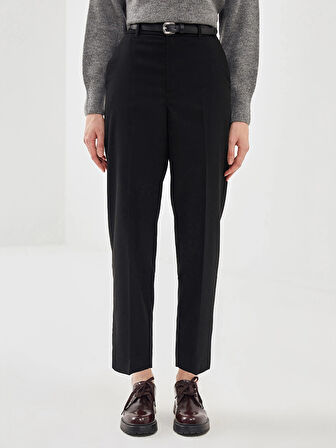 LCW Vision SİYAH Beli Kemerli Loose Fit Kadın Pantolon