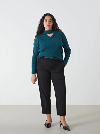 LCW Vision SİYAH Beli Kemerli Loose Fit Kadın Pantolon