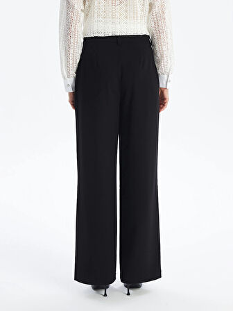 LCW Vision Siyah Standart Fit Düz Geniş Paça Kadın Pantolon