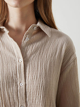 LCW Vision BEJ Dokulu Kadın Gömlek