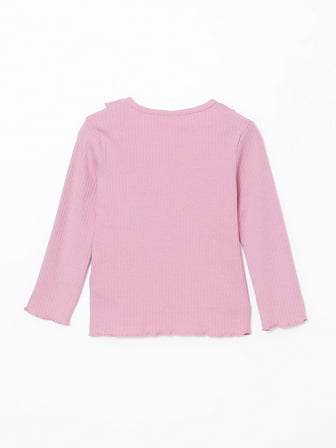 LCW Kids Pembe Bisiklet Yaka Basic Kız Çocuk Tişört