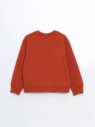 LCW Kids Turuncu Bisiklet Yaka Kız Çocuk Sweatshirt