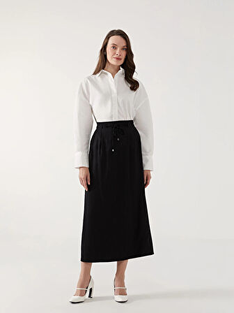 LCW Grace SİYAH Loose Fit A Kesim Kadın Etek