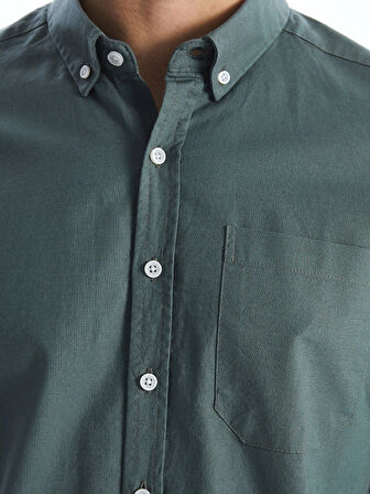 LCWAIKIKI Classic YEŞİL Regular Fit Uzun Kollu Oxford Erkek Gömlek