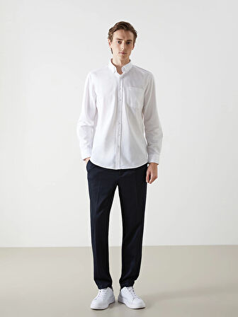 LCWAIKIKI Classic BEYAZ Regular Fit Uzun Kollu Oxford Erkek Gömlek