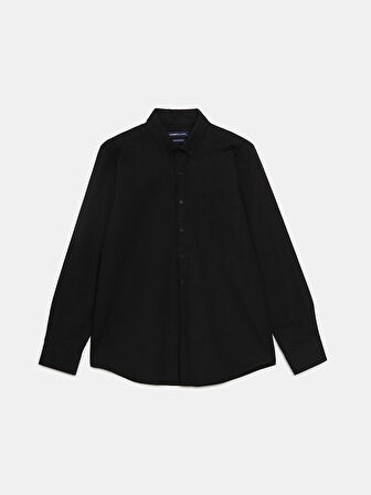 LCWAIKIKI Classic SİYAH Regular Fit Uzun Kollu Oxford Erkek Gömlek