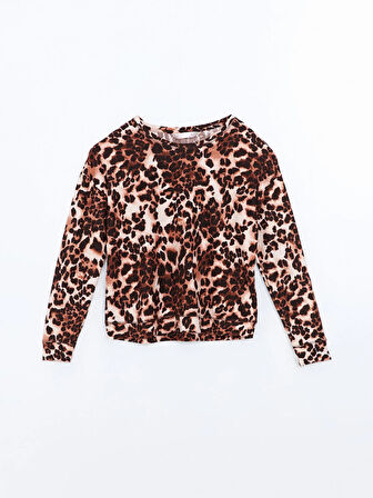 Bisiklet Yaka Leopar Desenli Polar Kadın Pijama Takımı_W4L555Z8-LQY_8684681317859_M