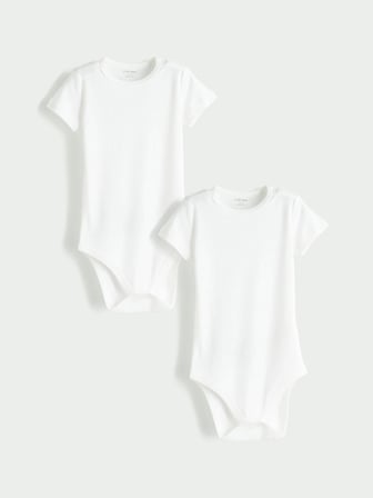 LCW baby Ekru Organik Kumaş Kız Bebek Çıtçıtlı Bodysuit 2'li