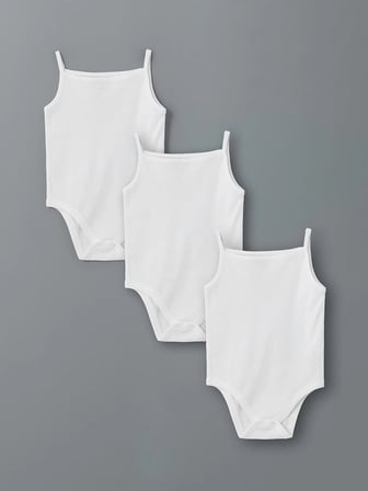 LCW baby Ekru Organik Kumaş Kız Bebek Çıtçıtlı Bodysuit 3'lü