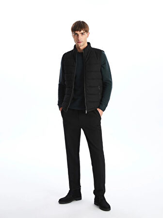 LCW Vision Siyah Slim Fit Dik Yaka Erkek Şişme Yelek