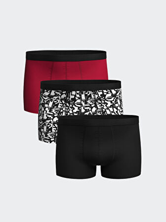 LC WAIKIKI Siyah Standart Kalıp Pamuklu Esnek Erkek Boxer 3'lü