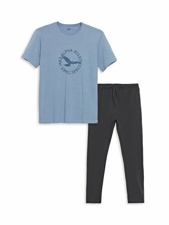 LC WAIKIKI ANTRASİT Standart Kalıp Erkek Pijama Takımı