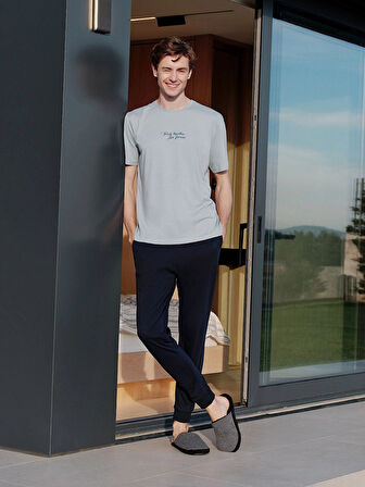 LC WAIKIKI Lacivert Standart Kalıp Erkek Pijama Takımı