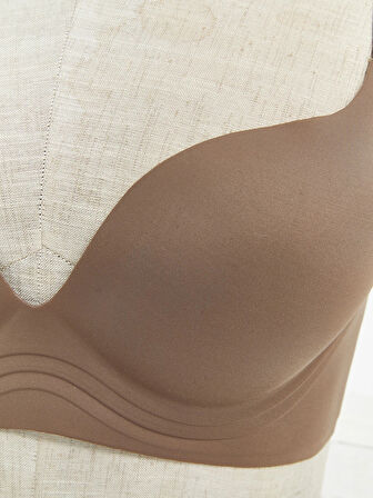 LCW DREAM Kahverengi Balensiz Dolgulu Düz Tişört Sütyen