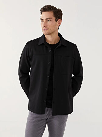 SOUTHBLUE Siyah Regular Fit Uzun Kollu Erkek Gömlek Ceket