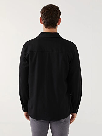 SOUTHBLUE Siyah Regular Fit Uzun Kollu Erkek Gömlek Ceket