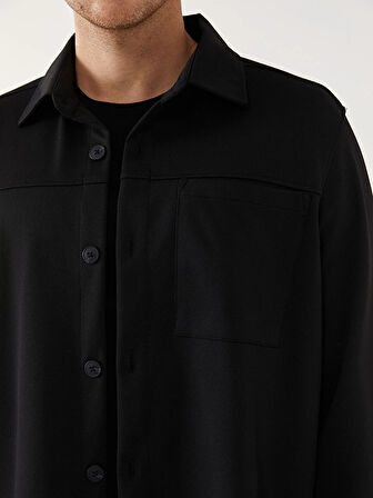 SOUTHBLUE Siyah Regular Fit Uzun Kollu Erkek Gömlek Ceket