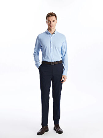 LCW Vision Mavi Slim Fit Uzun Kollu Oxford Erkek Gömlek