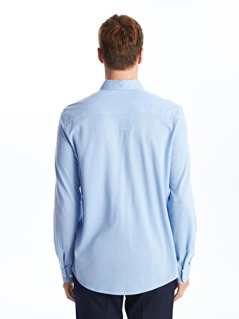 LCW Vision Mavi Slim Fit Uzun Kollu Oxford Erkek Gömlek