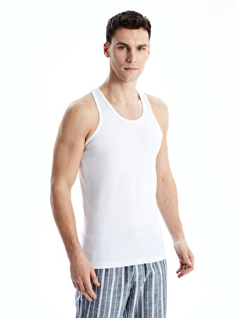 LC WAIKIKI Beyaz U Yaka Penye Erkek Atlet 2'li