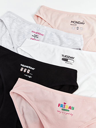 LCW Young Pembe Baskılı Bikini Külot 5'li Paket