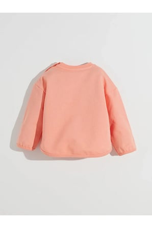 LCW Kids Mercan Bisiklet Yaka Çiçekli Kız Çocuk Sweatshirt ve Eşofman Alt 2'li