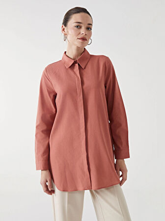 LCW Modest Kahverengi Regular Fit Kadın Gömlek Tunik