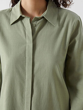 LCW Modest Yeşil Regular Fit Kadın Gömlek Tunik