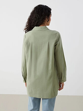 LCW Modest Yeşil Regular Fit Kadın Gömlek Tunik