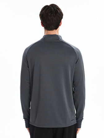 XSIDE ACTIVE GRİ Dik Yaka Uzun Kollu Erkek Spor Tişört