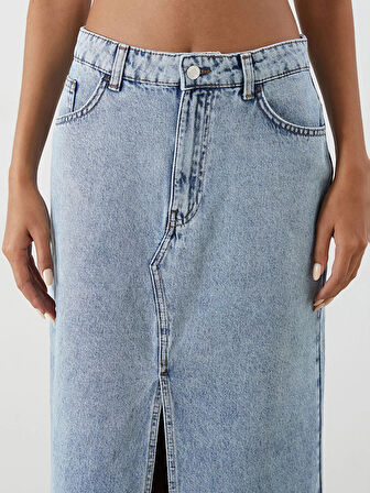 XSIDE Mavi Dar Fit Kadın Jean Etek