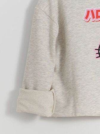 Bisiklet Yaka Hello Kitty Baskılı Kız Çocuk Crop Sweatshirt_S50716Z4-CT3_8684681505720_7-8 Yaş