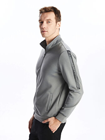 LCWAIKIKI Basic Gri Dik Yaka Erkek Sweatshirt