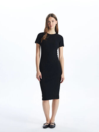 XSIDE SİYAH Bisiklet Yaka Kadın Bodycon Elbise