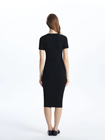 XSIDE SİYAH Bisiklet Yaka Kadın Bodycon Elbise