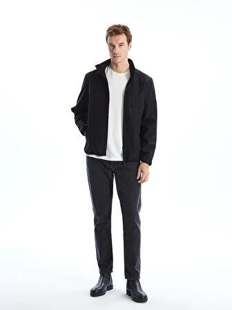 LCWAIKIKI Classic Siyah Standart Kalıp Dik Yaka Erkek Mont