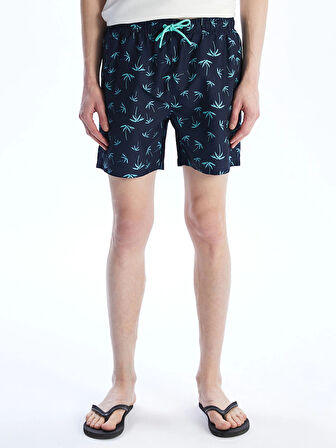 XSIDE Lacivert Kısa Boy Desenli Erkek Deniz Şortu